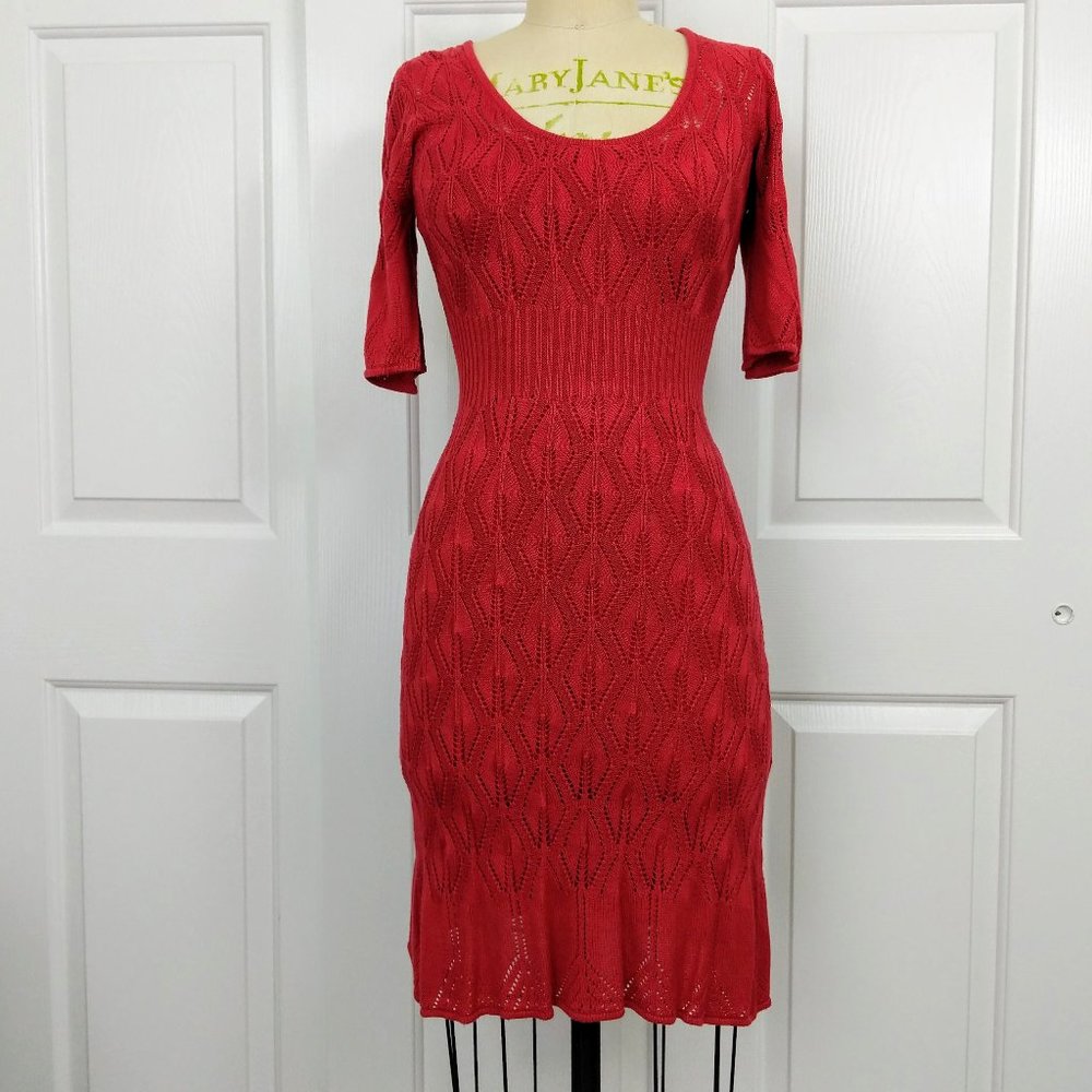 Dress the population Red Knit Dress